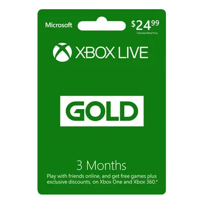 Microsoft Xbox Live Month Gold Card (Physical Card)