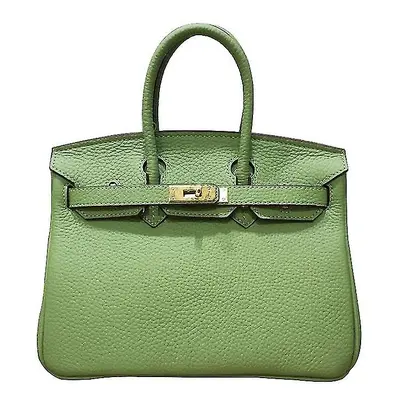 (Ladies Women Leather Handbag Birkin First Layer Cowhide Leather Tote Bag Commuter Crossbody Kel