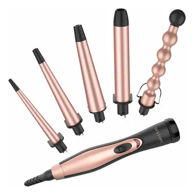 BESTOPE in Ceramic Curling Iron Wand Set with Interchangeable Ceramic Barrels (0.35'' to 1.25'')