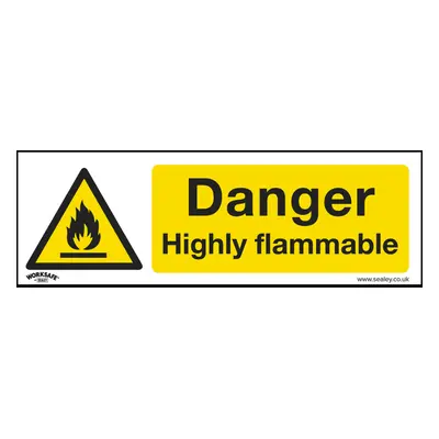 Warning Safety Sign - Danger Highly Flammable - Rigid Plastic - Pack of