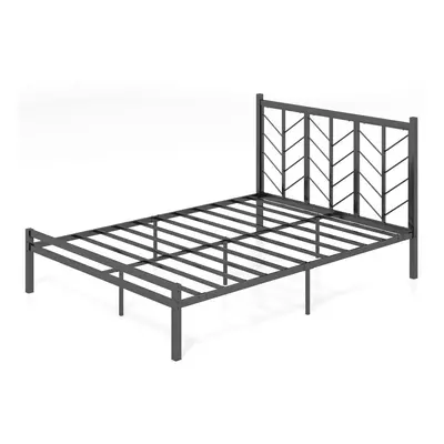 King Size Platform Bed Bed Frame Frame w/ Branch-shaped Headboard