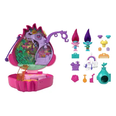 and DreamWorks Trolls Compact Playset with Poppy and Branch Dolls and Accessories, Collectible T