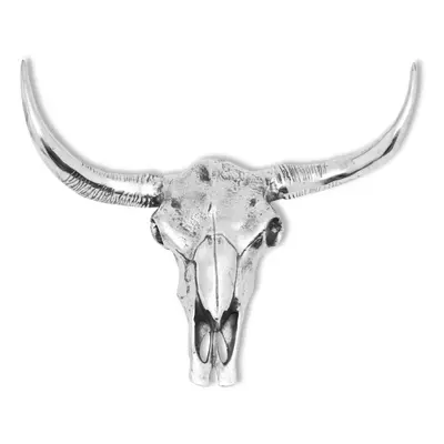 vidaXL Skull Head Home Decoration Art Hanging Wall-Mounted Aluminium Silver