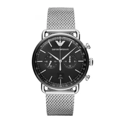 Emporio Armani AR11104 Steel Chronograph Black Dial Man Milanese