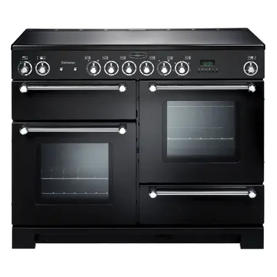 Rangemaster Kitchener KCH110ECBL/C 110cm Electric Range Cooker with Ceramic Hob - Black / Chrome