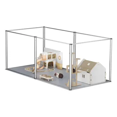 6 Panels Acrylic Playpen Cage Small Animals Guinea Pig Hamster Fence