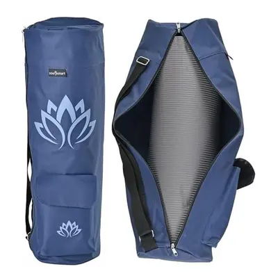 TJC Lotus Print Portable Yoga Mat Bag with Storage Pockets and Adjustable Shoulder Strap Yoga Ma