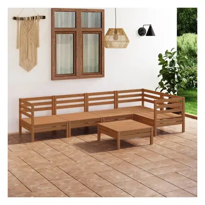 vidaXL Garden Lounge Set Outdoor Lounge Set Piece Solid Pinewood Honey Brown