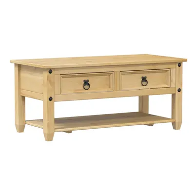 vidaXL Coffee Table with Drawers Accent End Table Sofa Table Solid Wood Pine