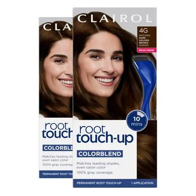 Clairol Root Touch-Up by Nice'n Easy Permanent Hair Dye 4G Dark Golden Brown Hair Color Pack of