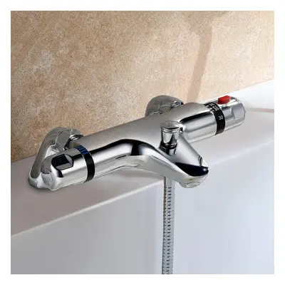 Perth Deck Shower Tap Thermostatic Bath Shower Mixer Tap Bar Valve Bottom Entry