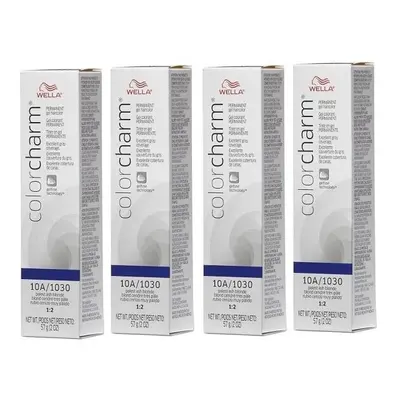 (10A - (4pks)) Wella Color Charm 10A/1030 Palest Ash Blonde Permanent Gel Haircolor