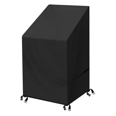 garden Chair Cover Heavy Duty Waterproof Stackable Chair Cover 210d Oxford Fabric Black 120x65x6