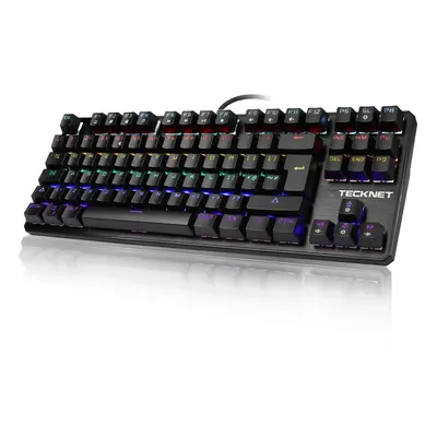 TeckNet Mechanical Keyboard Rainbow Backlit Keys, UK Layout