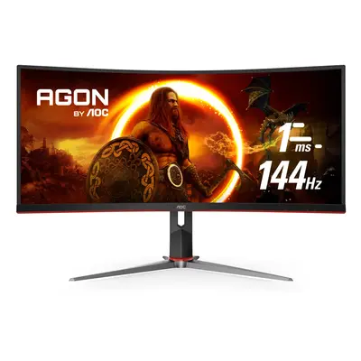 AOC CU34G2X Curved Frameless Immersive Gaming Monitor UltraWide QHD 3440x1440 VA Panel 1ms 144Hz