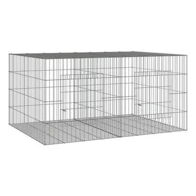 (110 x x cm) vidaXL Rabbit Cage Galvanised Iron Rabbit Enclosure Animal Cage Multi Sizes