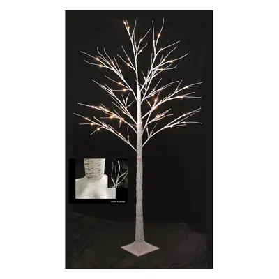 (1.8m / 80LEDs, Warm White) SnowTime Christmas Outdoor LED Birch Tree Flocked