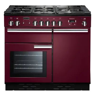 Rangemaster PROP100DFFCY/C Professional Plus Cranberry with Chrome Trim 100cm Dual Fuel Range Co