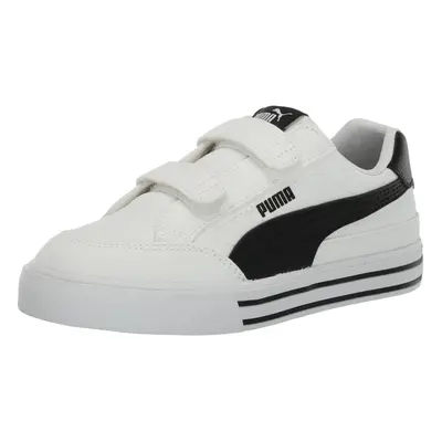 PUMA Court Classic Vulc Hook and Loop Sneaker White Black US Unisex Little Kid