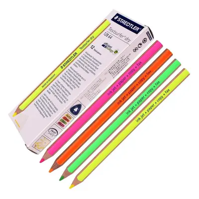 Staedtler Textsurfer Dry Highlighter Pencil For Writing Sketching Inkjet, Paper, Copy, Fax (pack