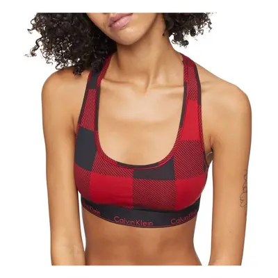 Calvin Klein Women's Modern Cotton Bralette Bra Buffalo Check Temper X-Small