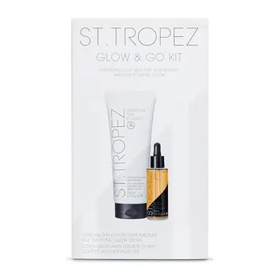 St. Tropez Self Tan Glow and Go Kit, Gradual Tan Moisturising Lotion 200ml, Face Tanning Tonic G