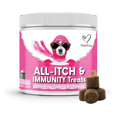 NutriPaw All-Itch Immunity Treats For Dogs Itchy Paws, Eyes, Ears Skin