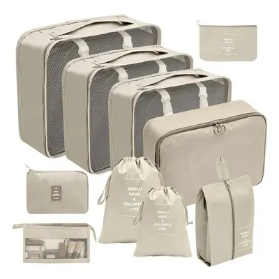 (Makeup digital piece set in beige, suit) Hot Selling Amazon Waterproof Travel Storage Bag Set O