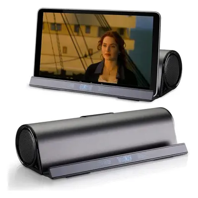 Wireless Bluetooth Speakers, Portable Phone Tablet Stand Holder Speaker, Dual Drivers Bass Stere