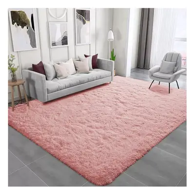 (160cm x 230cm (5ft 4in x 7ft 8in)- Large Area Rug/Carpet) Pink Rugs Living Room Fluffy Shaggy F