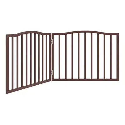 (brown oak, x x cm/ pcs) vidaXL Dog Gate with Door Foldable Pet Gate Dog Fence Pet BarrierÃÂ Po