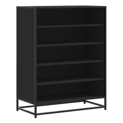 (black) vidaXL Shoe Cabinet Shoe Storage Rack Shoe Cupboard Engineered Wood and Metal