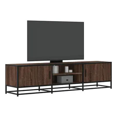 vidaXL TV Cabinet TV Stand Media TV Unit Brown Oak Engineered Wood and Metal