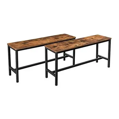 VASAGLE Table Benches, Set of 2, Industrial Style Indoor Benches, x 32.5 x cm, Durable Metal Fra