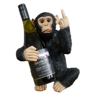 Cheeky Monkey Resin Decorative Wine Bottle Holder | Up Yours | Black