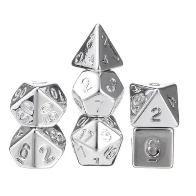 () 7Pcs Colorful Polyhedral Dice Resin Plating Dices Set Role Playing Board Party Table Game Gif