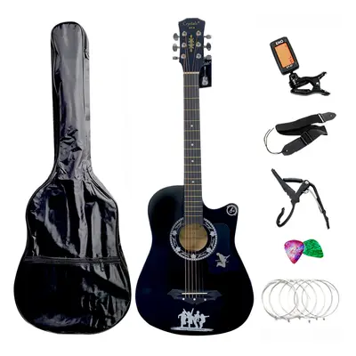 38" Full Size String Acoustic Guitar Black