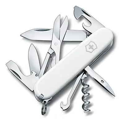 Climber Swiss Army Pocket Knife, Medium, Multi Tool, Functions, Blade, Bottle Opener, White