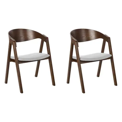 Set of Dining Chairs YUBA Wood Light Grey