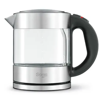 (Brushed Stainless Steel, Compact Glass Kettle) Compact Kettle Pure - Quiet Cordless Electric Ke