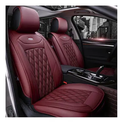 (Red) PU Leather Car Seat Cover Cushions Universal Fit for Most SUV Trucks