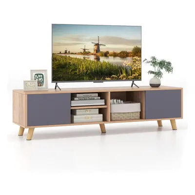 TV Stand for TVs up to Modern Rustic TV Cabinet w/ Open Shelf