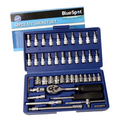 46pc Blue Spot Socket Set - Piece Drive Bit Blue 14in Square Tools - set socket piece drive bit 