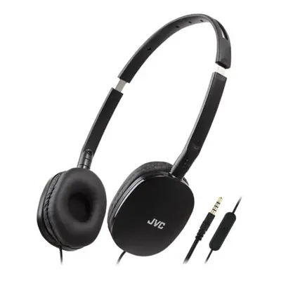 HA-S160M-B Flats Foldable and Compact Headphones in Glossy Trendy Colour, with Switch for Microp