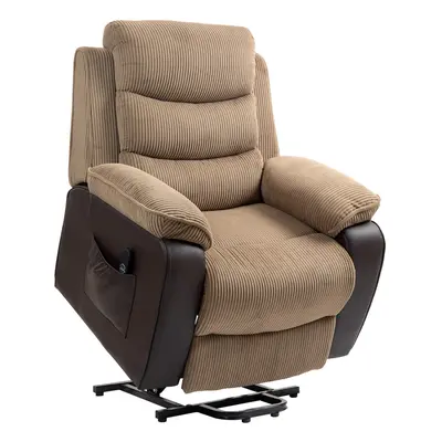 HOMCOM Power Lift Riser and Recliner Chair with Remote Control, Brown