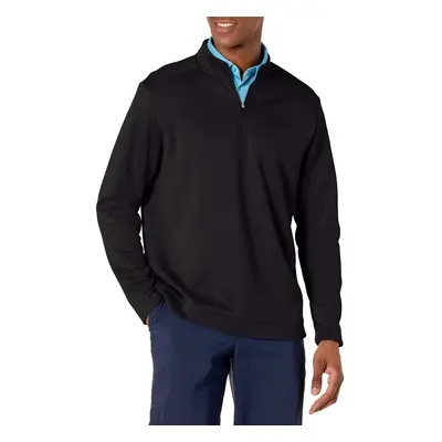 adidas Golf Men's Club Recycled Polyester Quarter Zip Pullover Black Small