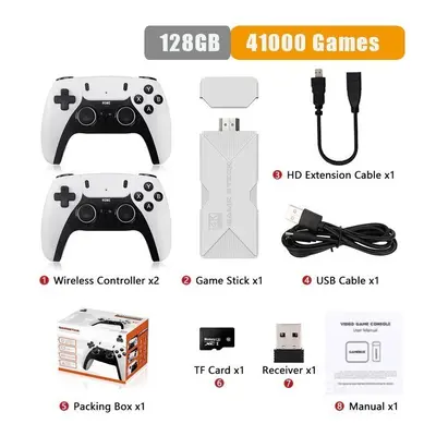 P5 PRO Video Game Console 2.4G Double Wireless Controller Game Stick 4K Games 128GB Y6 Plus Retr