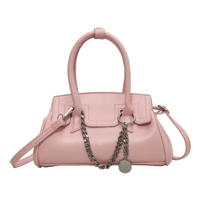 (Pink) New Soft Handle Women's Handbag Leather Women's Versatile Small Crossbody Bag Fashion Sho