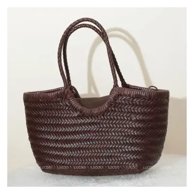 (Type A coffee, Large cm long) Handbags Women's Genuine Leather Shoulder Bag Weaving Casual Shop