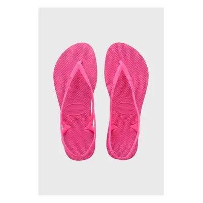 (35/36 - UK3/4) HAVAIANAS sunny bright vibrant pink slingback Women's flip flops